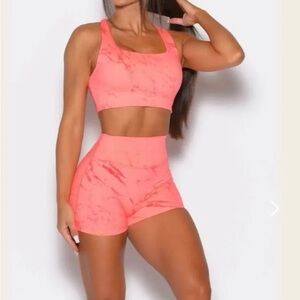 Bombshell Sportswear orange Tie-Dye Bike Shorts